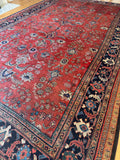 10x16 Red Floral Vintage Persian Rug / Antique Persian Mahal Rug #2372ML