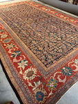 Antique Persian Navy Rust Mahal Rug / 10'1 x 16'5 Rug #4285 / 10x16 Vintage Persian Rug / 10x17 Vintage Rug