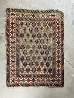 Worn Antique Tribal Rug / 3x5 Vintage Rug #921