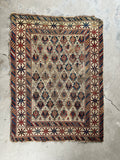 Worn Antique Tribal Rug / 3x5 Vintage Rug #921