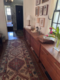 worn 12 foot long persian vintage camel hair runner 
