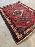 Small Vintage Rug / Handwoven Tribal Scatter Rug #4392