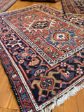 Small Vintage Persian Heriz Rug / 3’2 x 4’4 Rug #3706