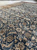 Large Worn Vintage Persian Rug / 7x10 Antique Tabriz Rug #4193