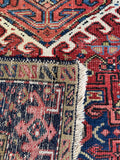 Small Antique Persian Heriz Rug / 3’1 x 4’5 Rug #4315
