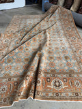 Antique powder blue Persian Tabriz rug ideal for a living room, bedroom, or dining room.