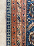 Antique Tabriz rug 10’4 x 14’ fine weave border closeup.