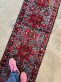 2x12 Sky Blue Skinny Vintage Persian Runner #4532