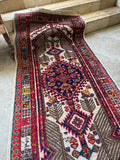 15' Vintage Persian Seraband Runner / Heavy Tribal Persian Hallway Rug 3'9 x 14'9 Runner #4463