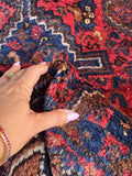 Soft wool Baluch rug with a lush pile woven by nomadic female weavers.