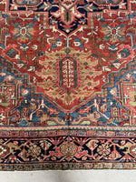 Large Antique Persian Heriz Rug / 8’5 x 12 Rug #2768ML