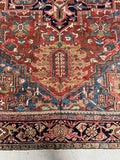 Large Antique Persian Heriz Rug / 8’5 x 12 Rug #2768ML