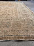Large Warm and Neutral Antique Persian Tabriz Rug / 7’ x 10’7 Rug #TBD