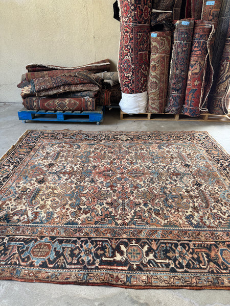 7’ x 8’4 Antique and Time Softened Gorevan Heriz Rug #4073