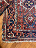 Small Vintage Persian Heriz Rug / 3’2 x 4’4 Rug #3706