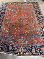 Antique Persian Heriz Rug / 8’9 x 11’4 Heriz Rug #3917