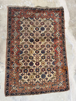 Small Vintage Persian Ivory Rug #3814ML