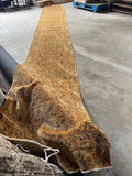 2'8 x 20'8 golden extra long wool Persian runner with natural lanolin sheen and finely woven floral field.