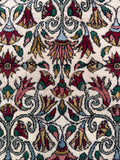Small Vintage Persian Ivory Floral Rug / 2’4 x 3’1 Persian Scatter Rug #567ML