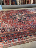Large Persian Heriz Rug / 8’2 x 11’6 Antique Heriz #4414