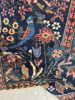 Small Antique Persian Rug with Birds #3929