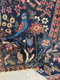 Small Antique Persian Rug with Birds #3929