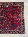 Small Antique Persian Mohajeran Sarouk Rug / 3’6 x 4’8 Rug #4258ML