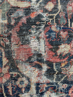 Large Worn Navy Blue Persian Rug / Distressed Antique 9’2 x 11’4 Mahal Rug #4208