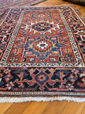 Small Vintage Persian Heriz Rug / 3’2 x 4’4 Rug #3706