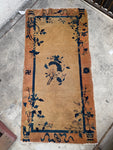 Antique Chinese Rug with Buddhist Swastika / 3x6 Antique Chinese Rug #3730