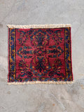 2x2 Vintage hand knotted wool rug with full pile 