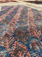 Worn Small Vintage Rug / Skinny Tribal Scatter Rug 1'10 x 3'2 Rug #3392