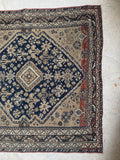 Small Neutral Square Antique Rug / 3’9 x 3’9 Caucasian Rug #4528