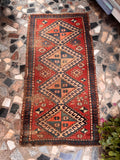 Skinny Battered & Bruised Worn Vintage Runner / 2'8 x 5'1 Runner #4055