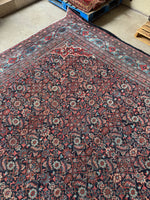 12x15 Navy Blue Antique Persian Rug / Mahal Rug #4146