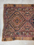 Small Worn Vintage Camel Hair Scatter Rug / 3’5 x 6’9 Persian Rug #4234ML