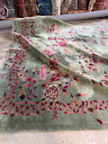 8x10 Art Deco Rug / 1930s Botanical Vintage Rug #4425