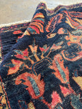 Small Antique Persian Navy Floral Lilihan Rug #4437