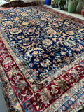 12x18 Vintage Royal Blue Oversize Persian Tabriz Rug #1050