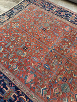 Antique Persian Heriz Rug / 8’9 x 11’4 Heriz Rug #3917