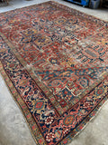 9x12 Antique Persian Heriz Rug #1728