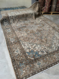 Muted Persian Heriz Rug / 6x9 Neutral Heriz Rug #4156