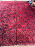 12x15 Palace Size Tribal Vintage Rug / Deep Burgundy Rug #3843