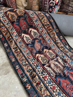 Long Vintage Tribal Rug Runner / 3'1 x 15'8 Antique Caucasian runner #1876
