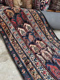 Long Vintage Tribal Rug Runner / 3'1 x 15'8 Antique Caucasian runner #1876