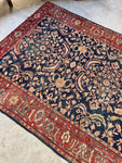 7x10 Navy Blue Persian Mahal Rug #4010