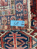 Small Antique Persian Scatter Rug / 3'1 x 4'5 Gharajeh Rug #4399ML