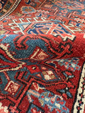 Small Antique Persian Scatter Rug / 3'1 x 4'5 Gharajeh Rug #4399ML
