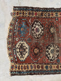 3x4 distressed Kazak rug, vintage Caucasian rug with geometric design and beautifully worn surface.