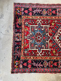 Small Persian Scatter Rug / 3'3 x 4'5 Antique Gharajeh Heriz Rug #4012